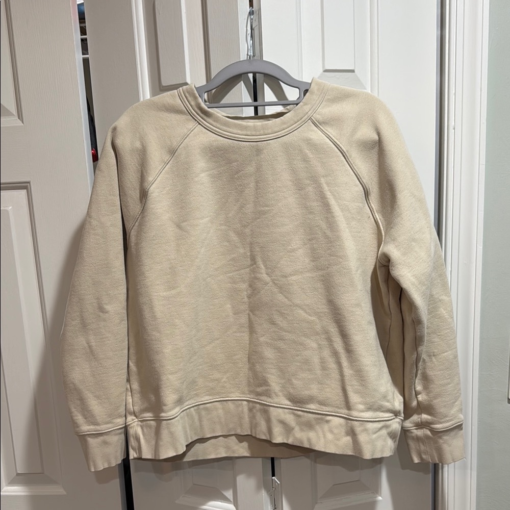 Athletes cropped crew neck! Size large! Color is tan